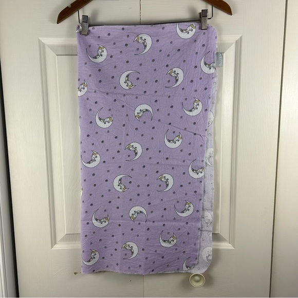 Trend Lab Unicorn Sleeping Moon Baby Recieving Blanket Purple White Flannel - Picture 5 of 7